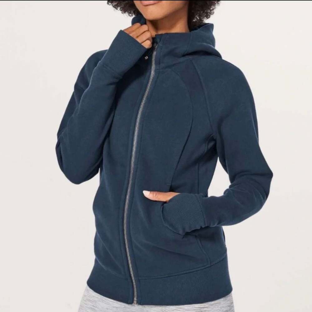 Lululemon Scuba Full-Zip Hoodie in indochine Blue with Logo Size 8